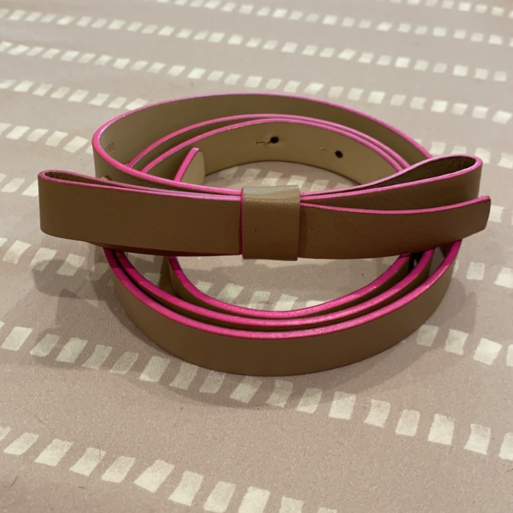 Kate Spade bow belt sz L beige